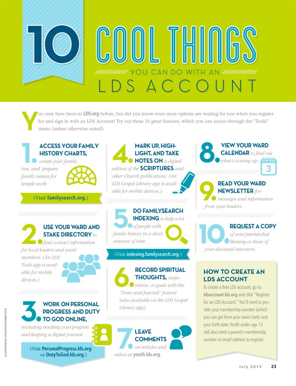 10 Cool Things LDS.org Account