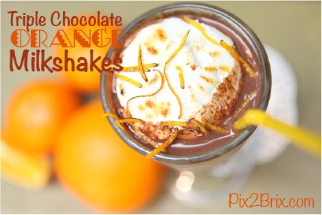 Triple Chocolate Orange Milkshakes
