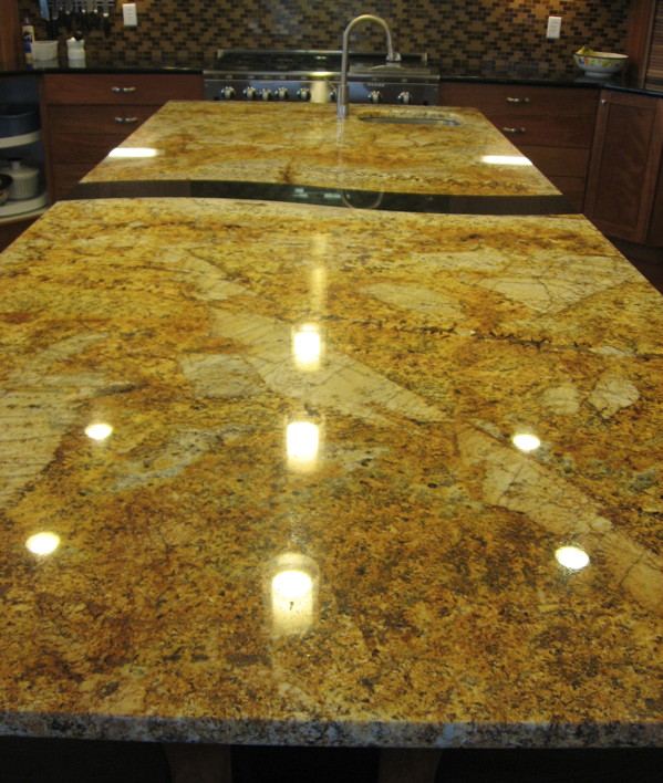 Long Granite Kitchen Island