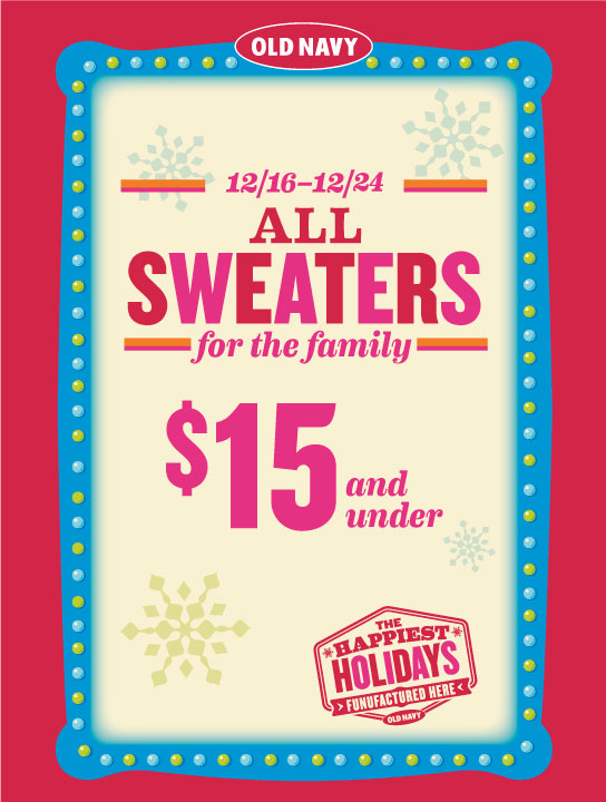 Old Navy Sweater Advertisement