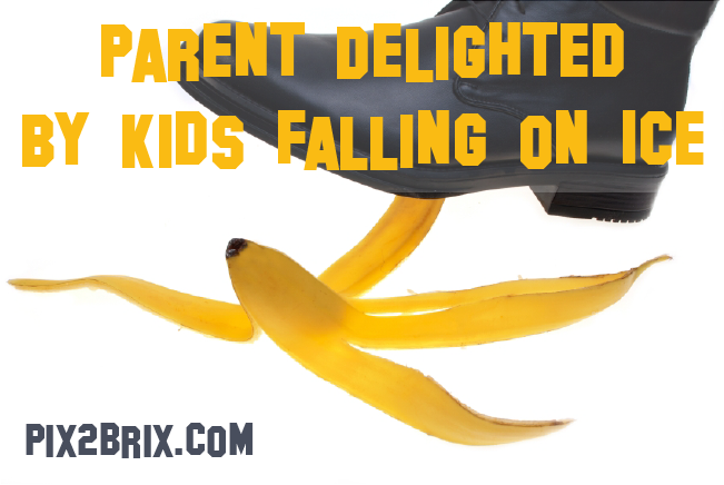 Parent Delighted by Kids Falling On Ice