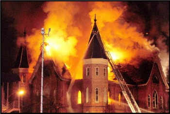 Provo Tabernacle Burning